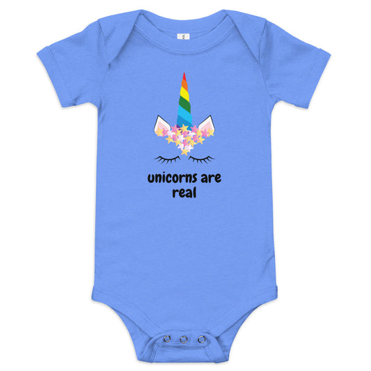 Unicorns are real short sleeve Baby Onesie Babysuit