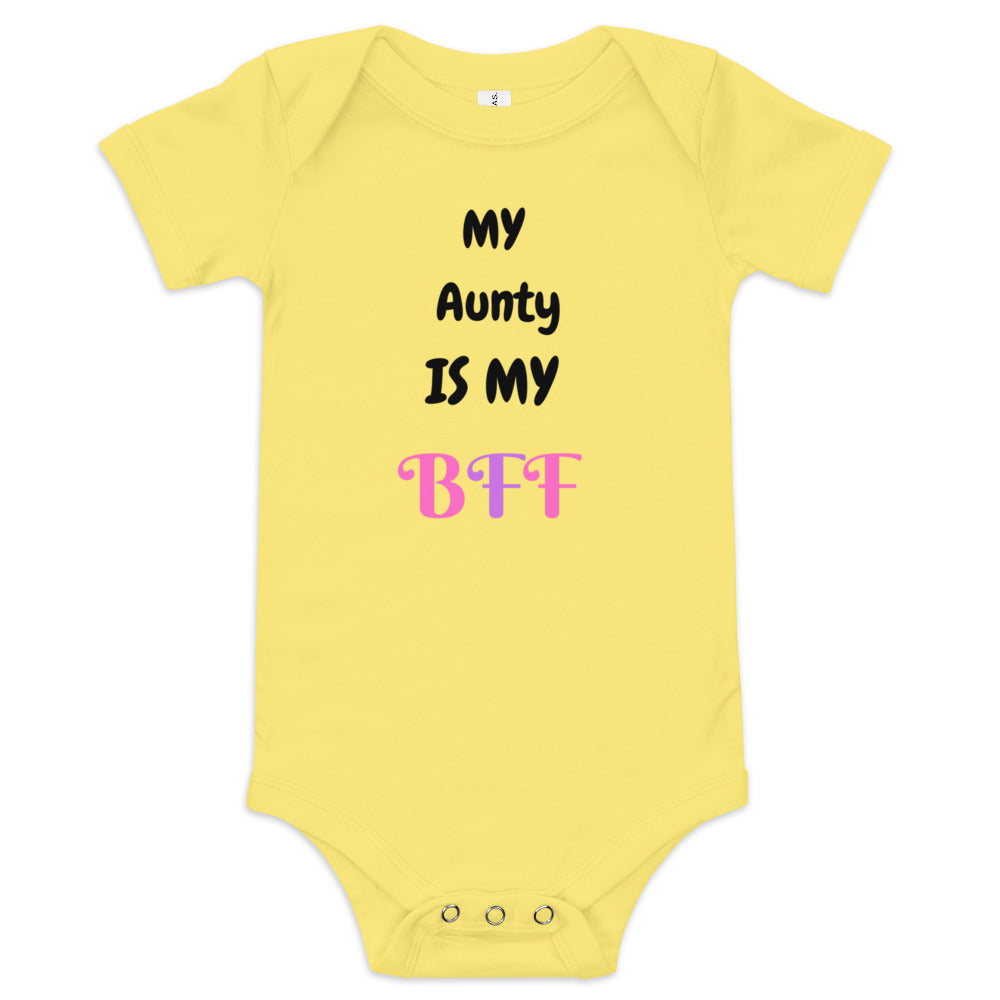 My aunty is my BFF baby short sleeve one piece/ onesie/ babysuit